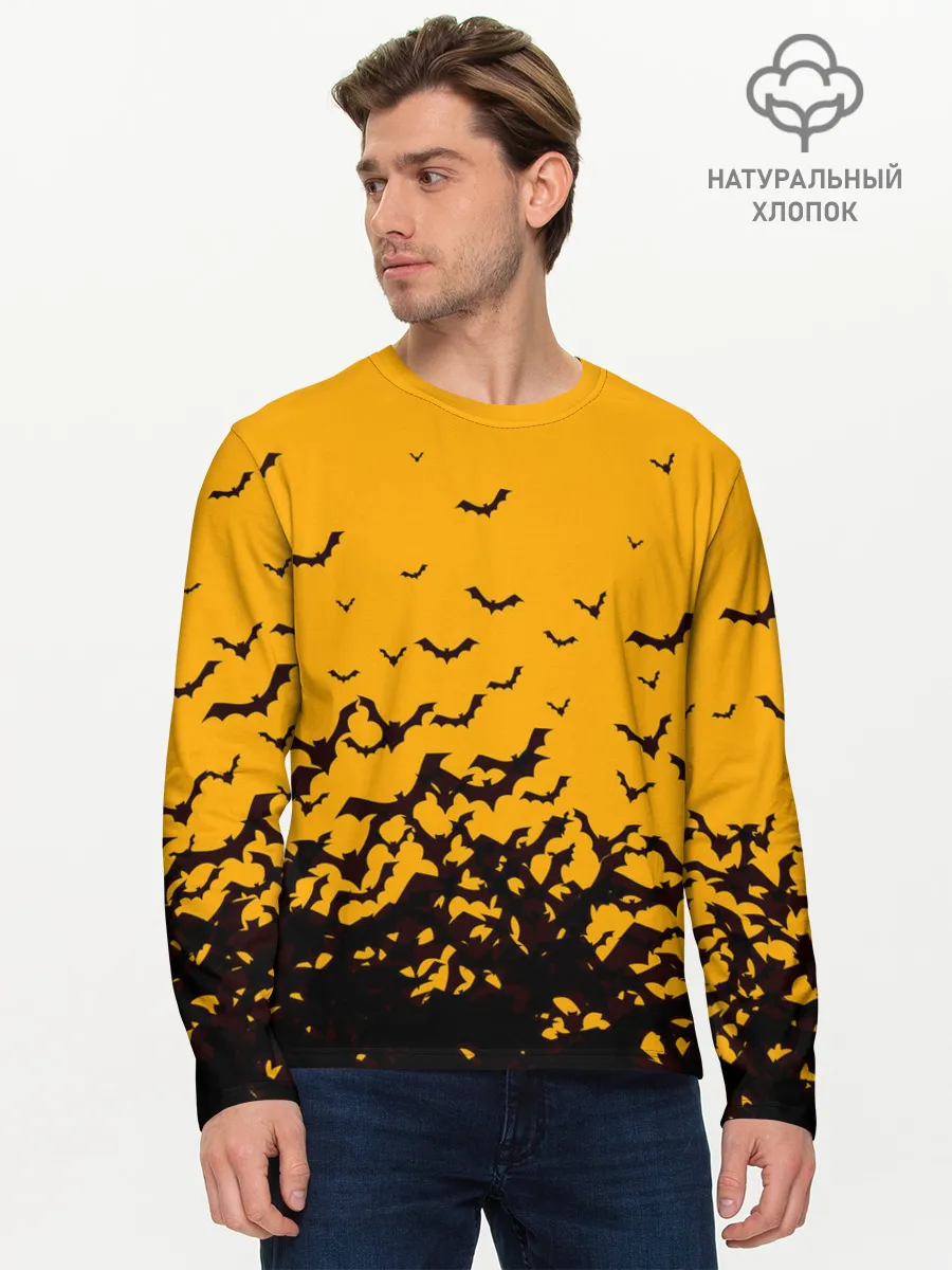 Мужской лонгслив базовый / ХЕЛЛОУИНСКИЕ ЛЕТУЧИЕ МЫШИ