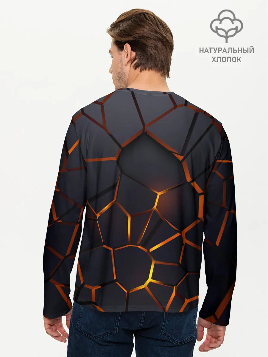 Мужской лонгслив базовый / Volvo 3D геометрия