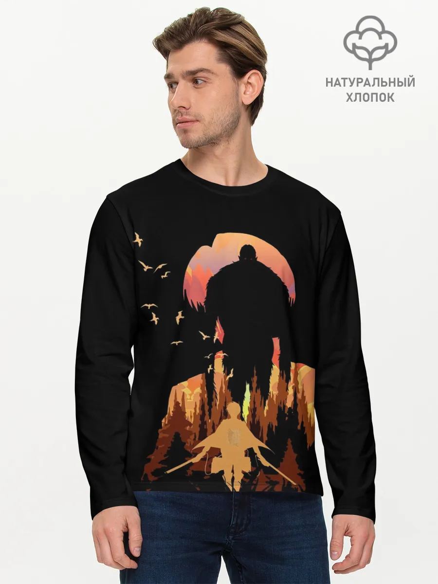 Мужской лонгслив базовый / Леви и титан