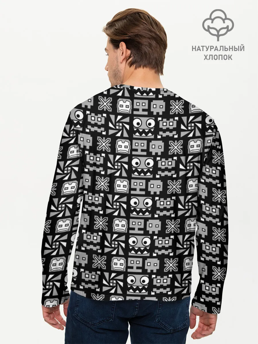 Мужской лонгслив базовый / Geometry Dash | Cubes