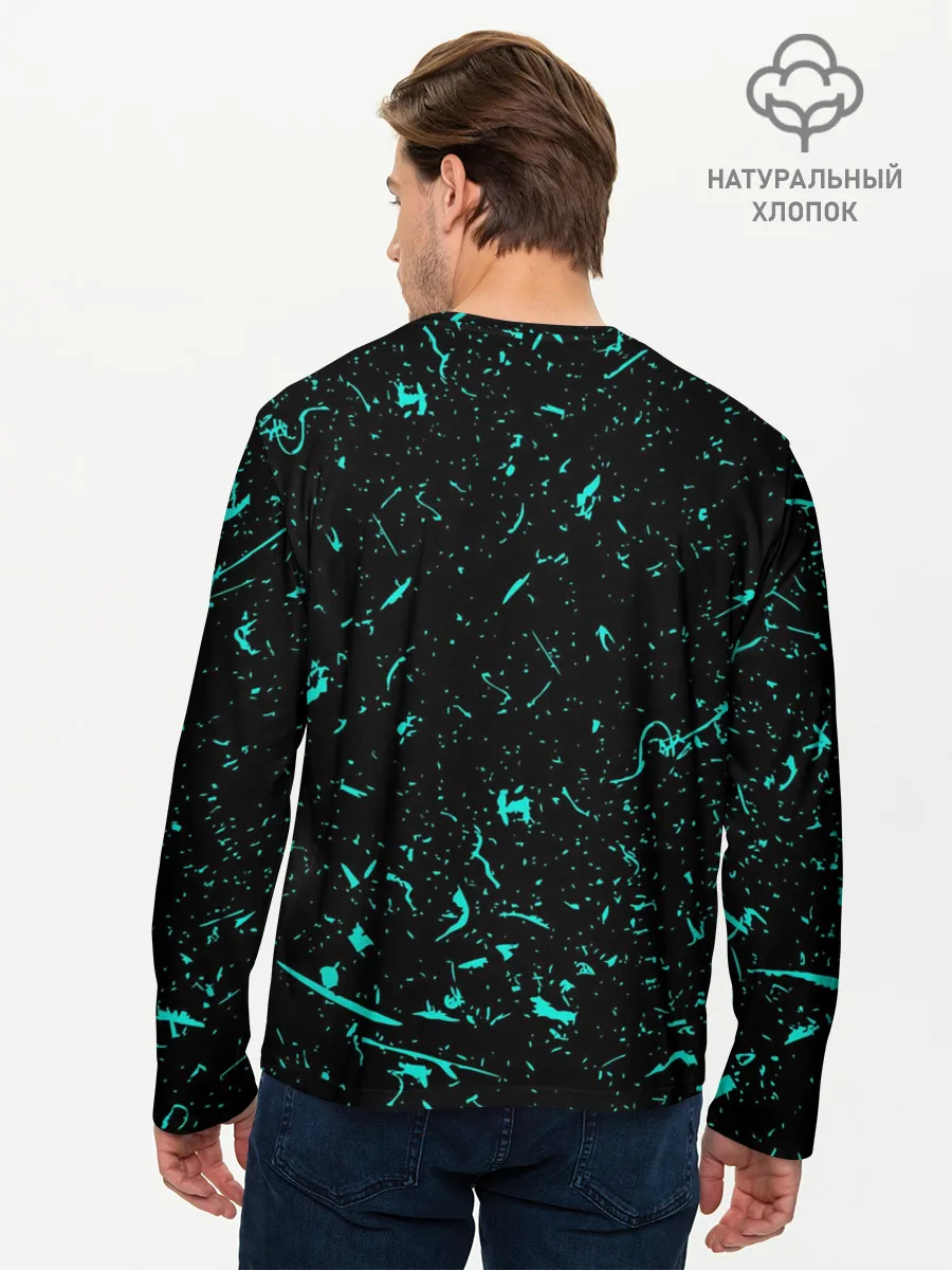 Мужской лонгслив базовый / Geometry Dash скин