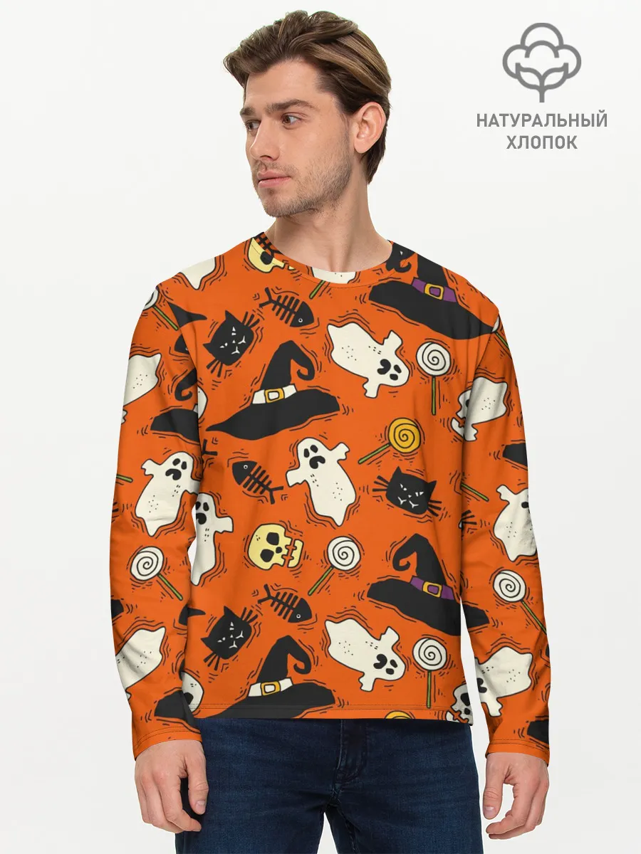 Мужской лонгслив базовый / Хэллоуинские шалости