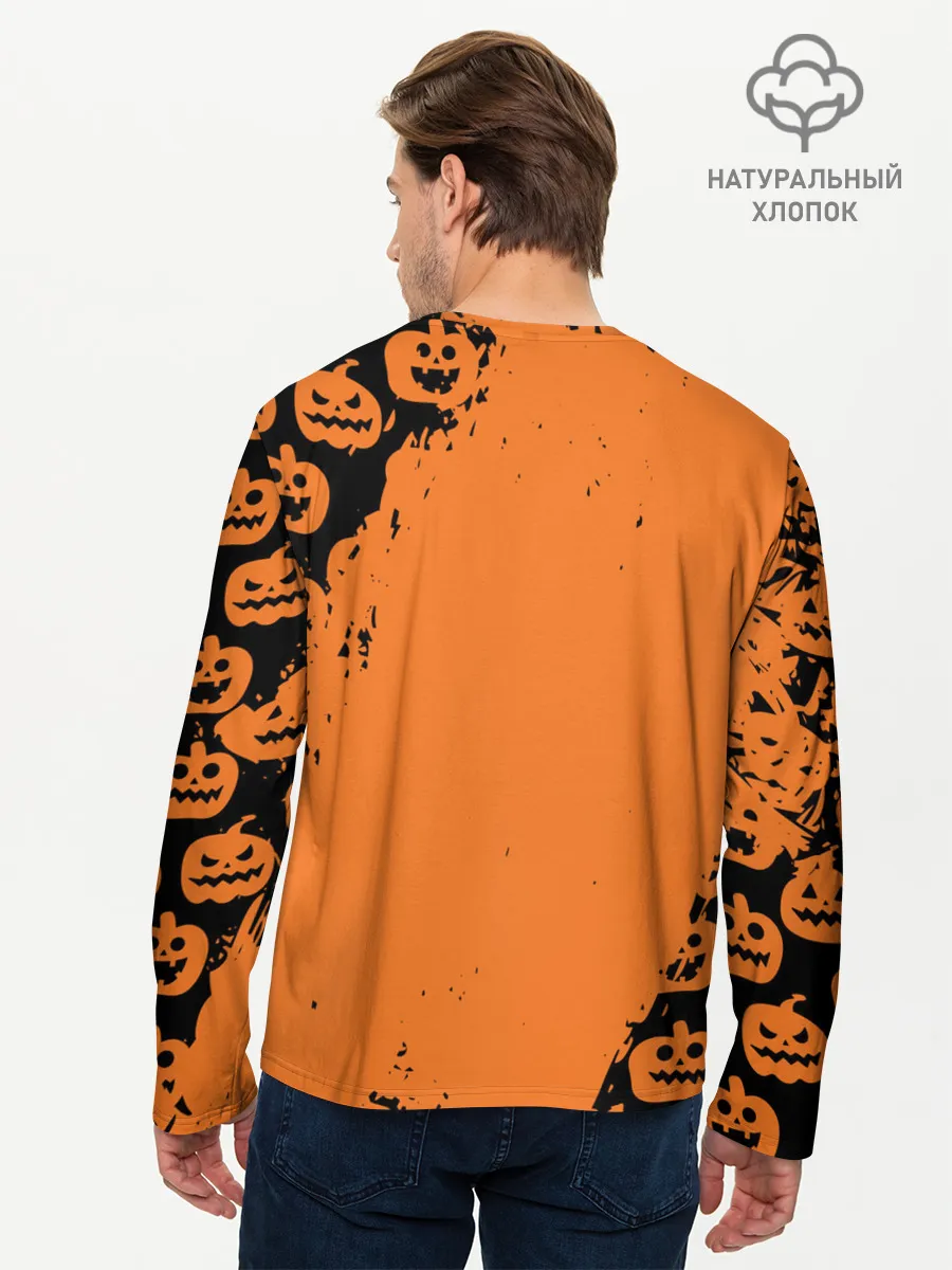 Мужской лонгслив базовый / Далматинец в шляпе | Хэллоуин