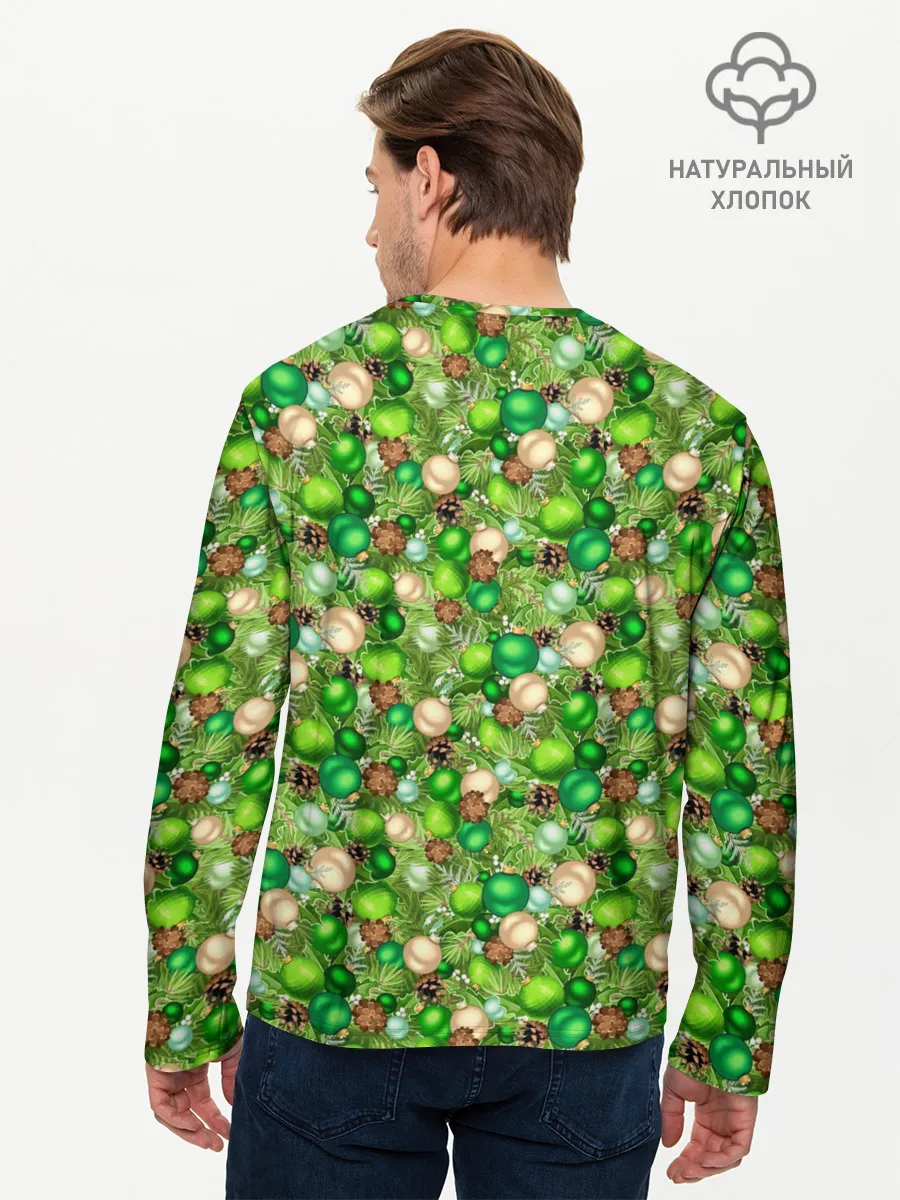 Мужской лонгслив базовый / Новогодние Игрушки