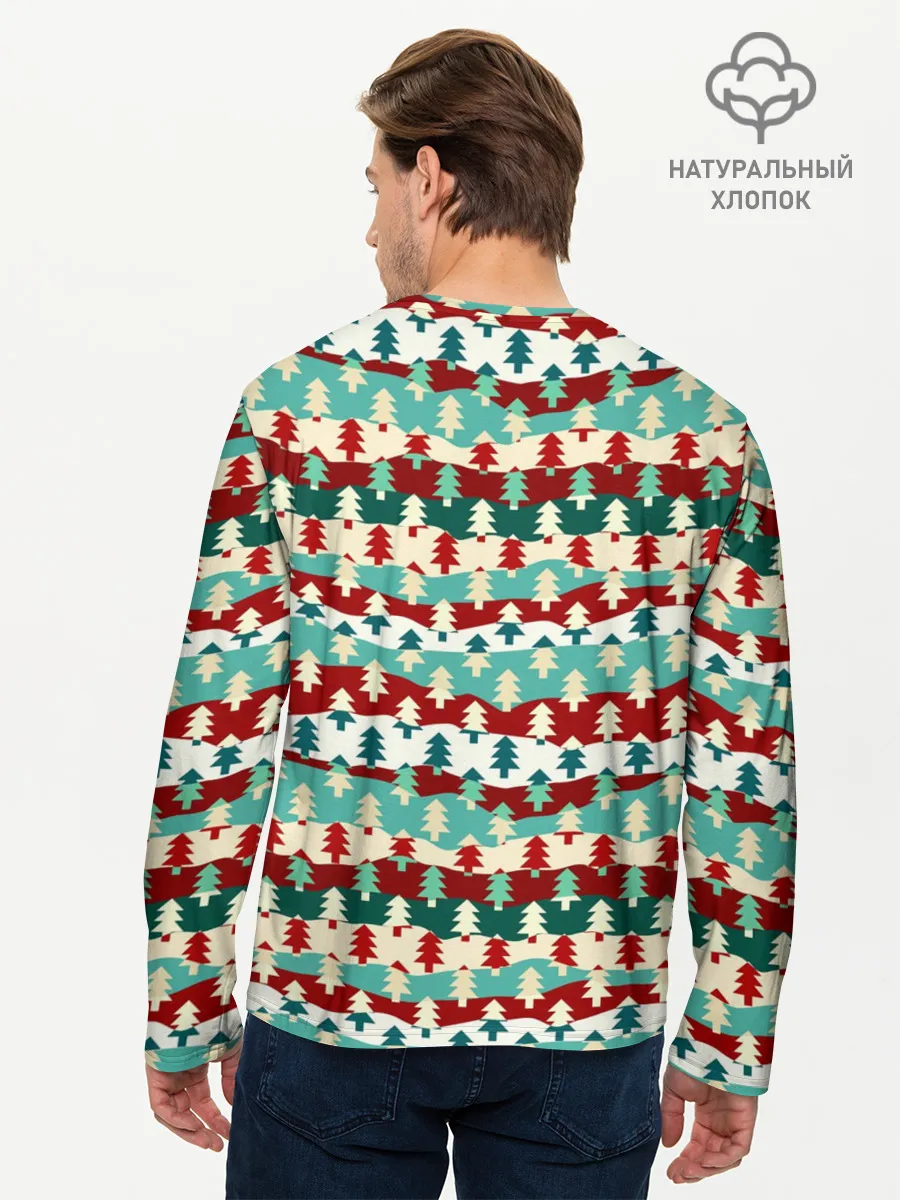 Мужской лонгслив базовый / Ёлочки