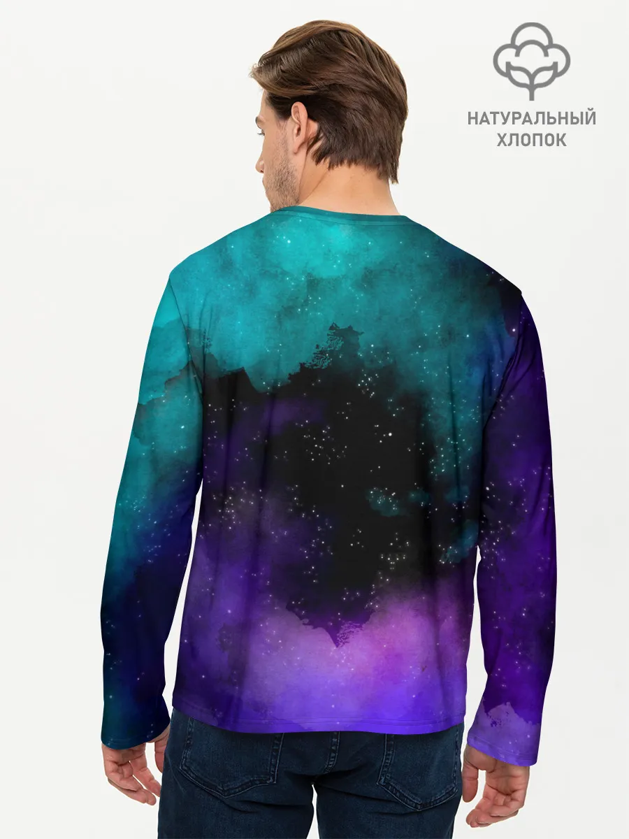 Мужской лонгслив базовый / Стив в космосе - Майнкрафт