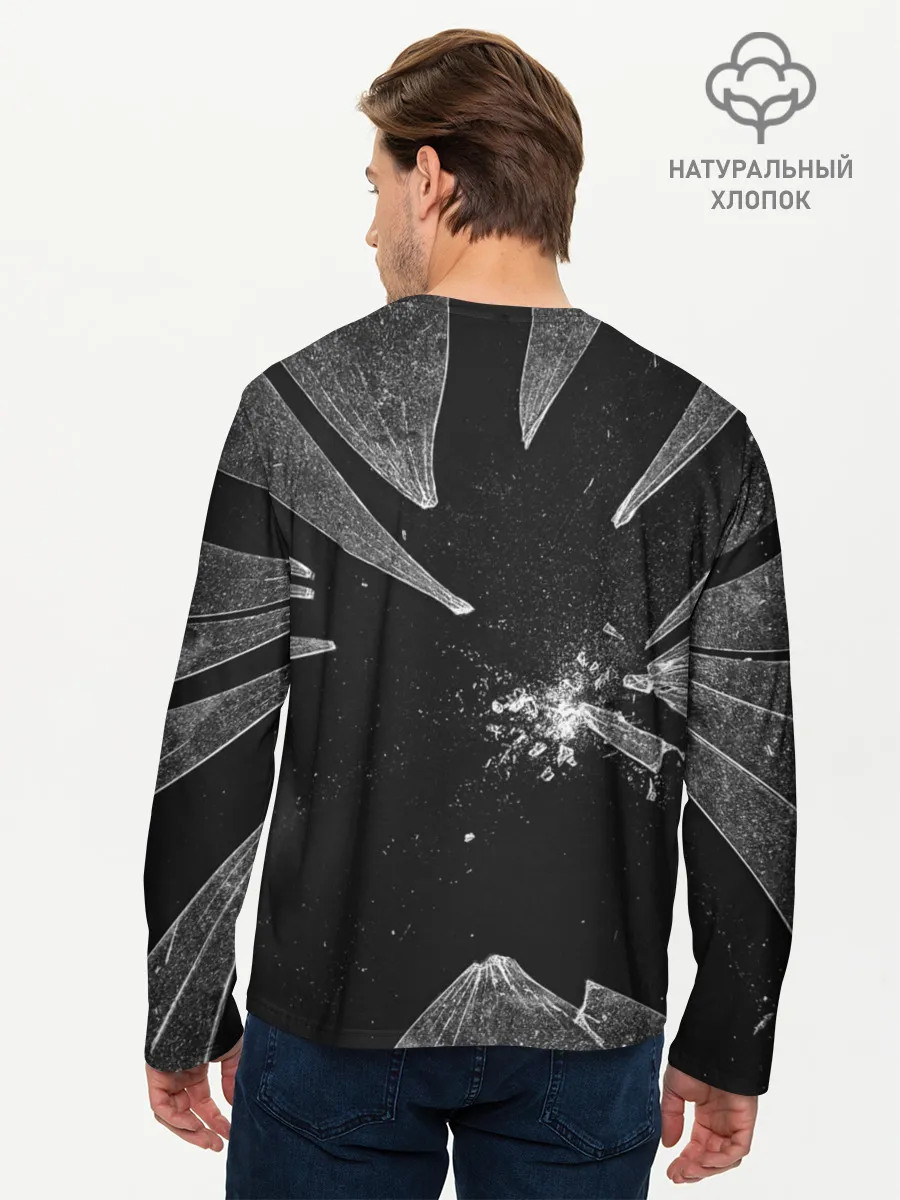 Мужской лонгслив базовый / Геометри Даш осколки | Geometry Dash
