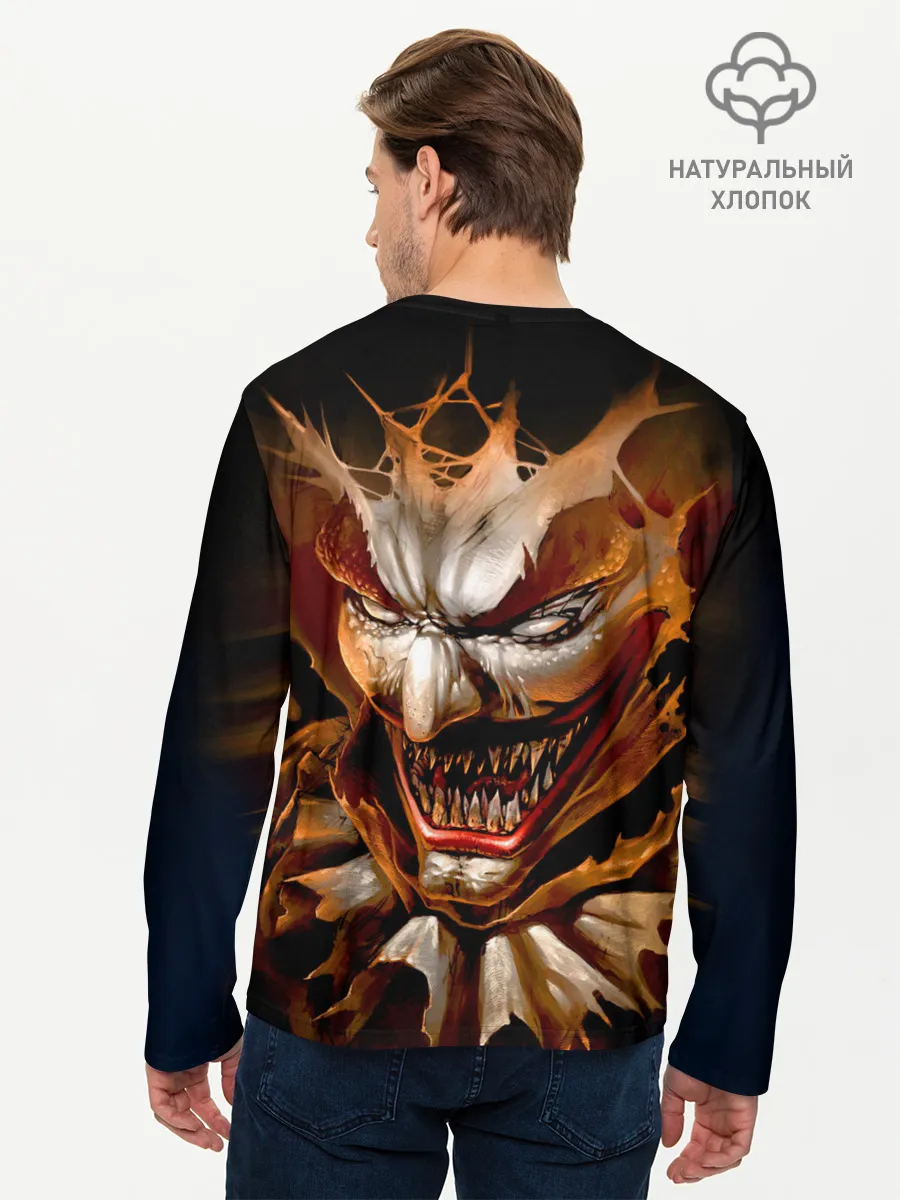 Мужской лонгслив базовый / Улыбка смерти в Хэллоуин