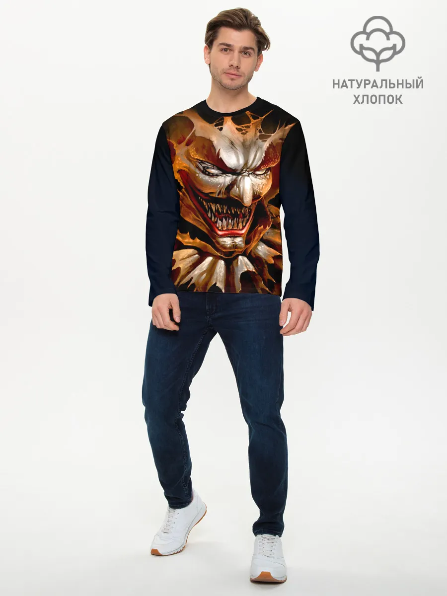 Мужской лонгслив базовый / Улыбка смерти в Хэллоуин