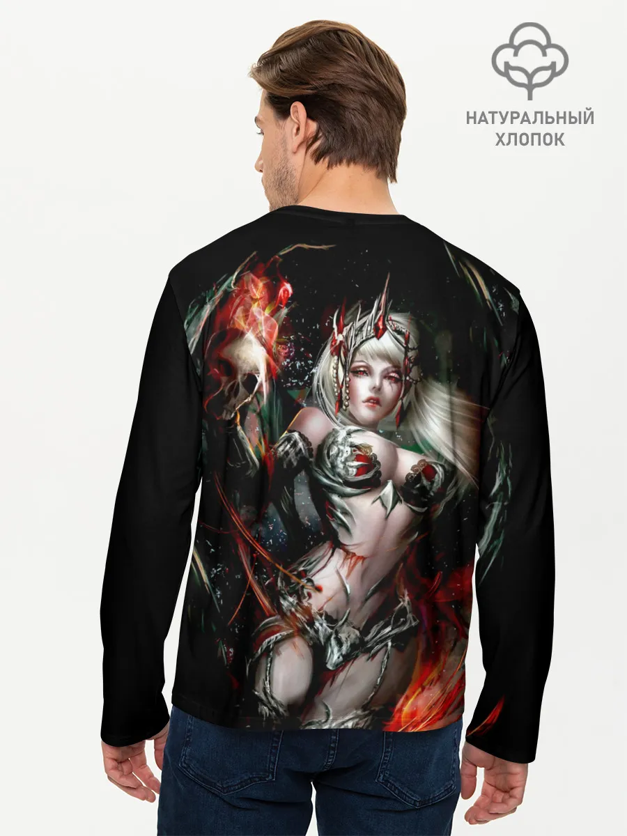 Мужской лонгслив базовый / Ведьма с красными глазами