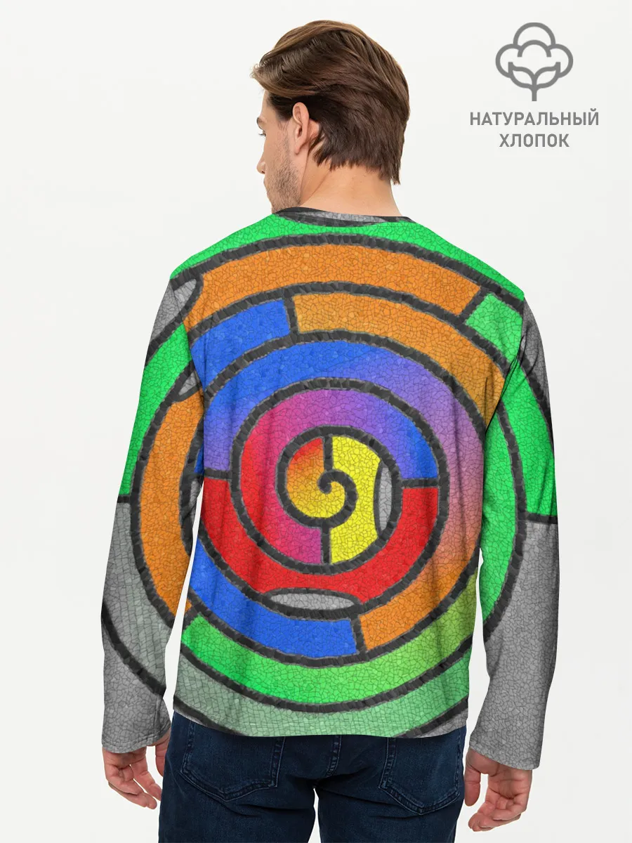 Мужской лонгслив базовый / Маечная спираль