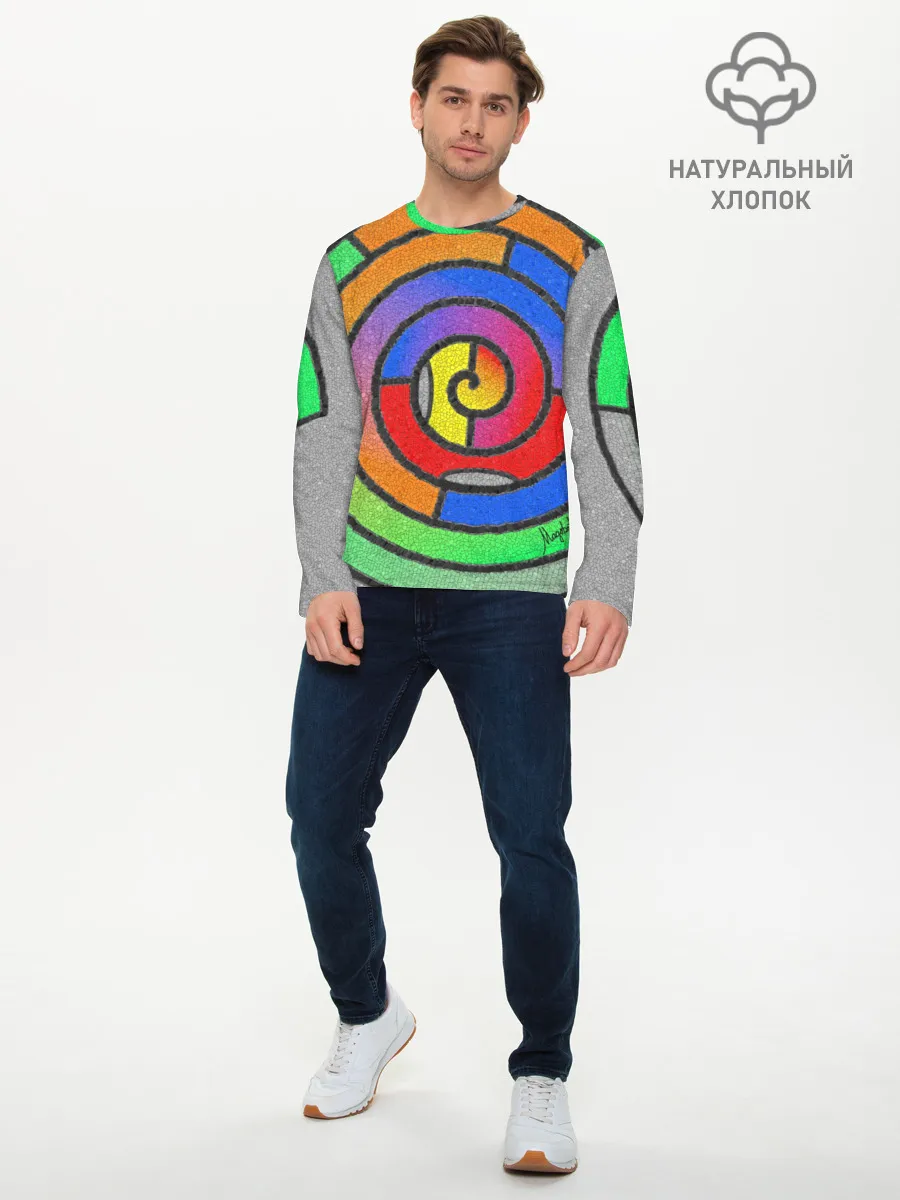 Мужской лонгслив базовый / Маечная спираль