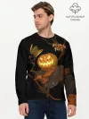 Мужской лонгслив базовый / Приветливая тыква на Хэллоуин