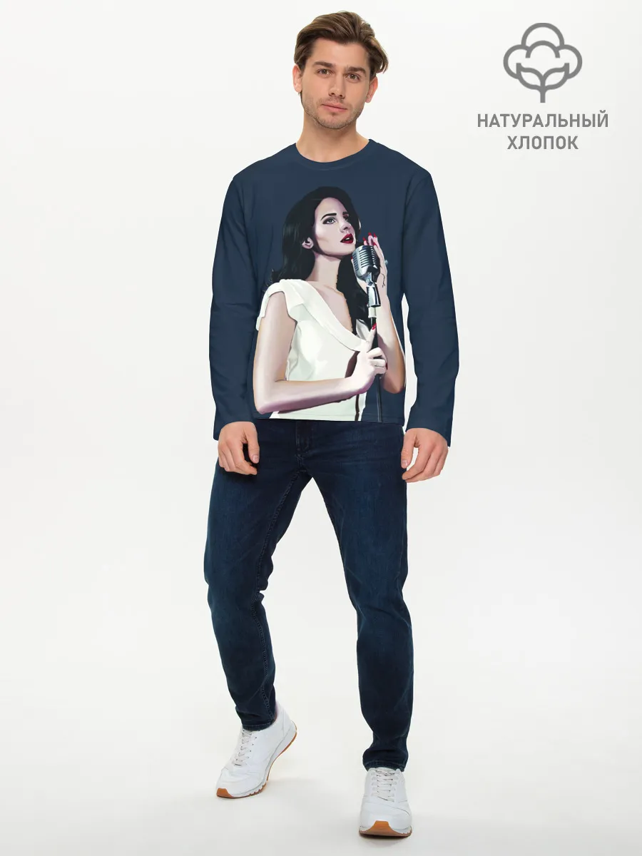 Мужской лонгслив базовый / Лана с микрофоном