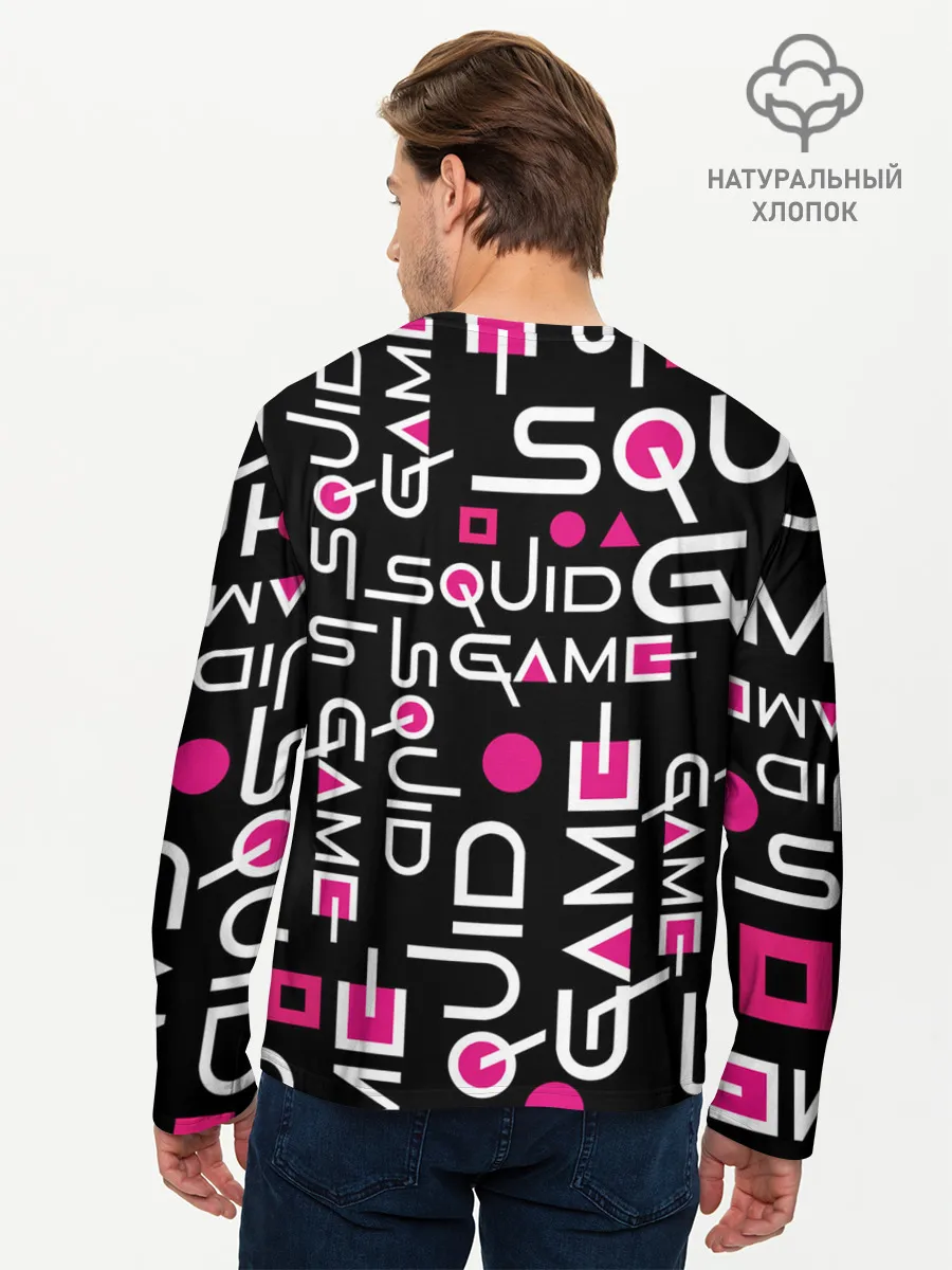Мужской лонгслив базовый / SQUID GAME ЛОГО PINK