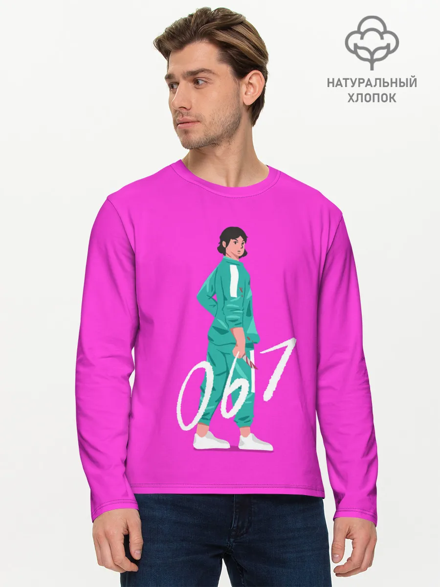 Мужской лонгслив базовый / Игрок в кальмара 067