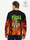 Мужской лонгслив базовый / Time to chill in fire