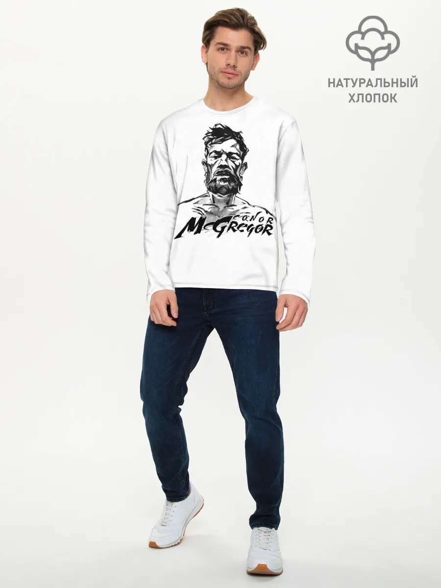 Мужской лонгслив базовый / Портрет Конор МакГрегора