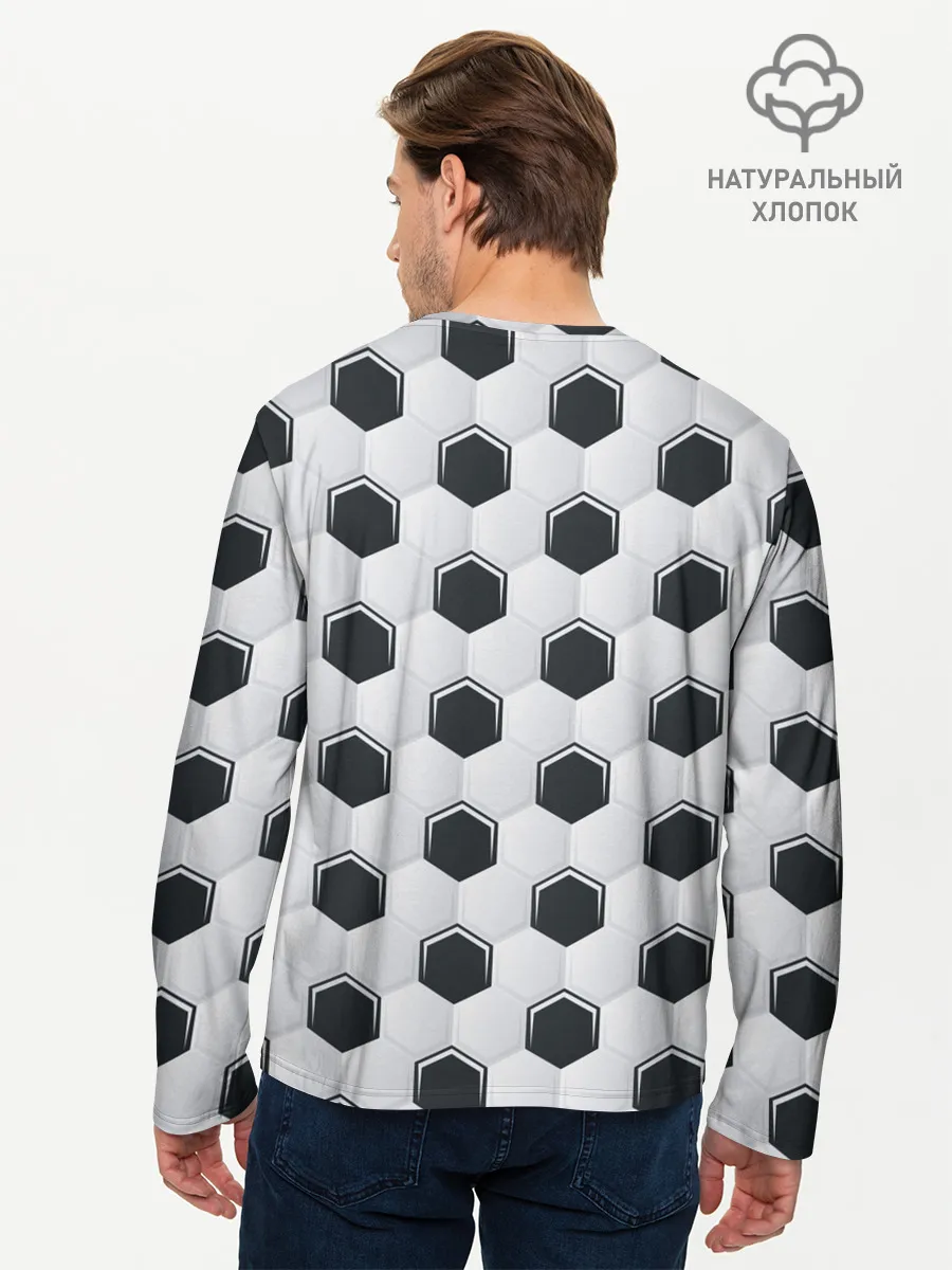 Мужской лонгслив базовый / Текстура футбольного мяча