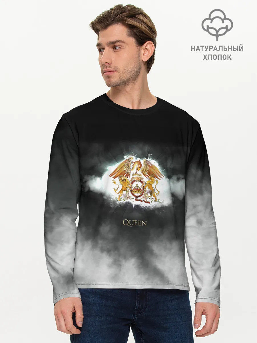 Мужской лонгслив базовый / Логотип группы Queen