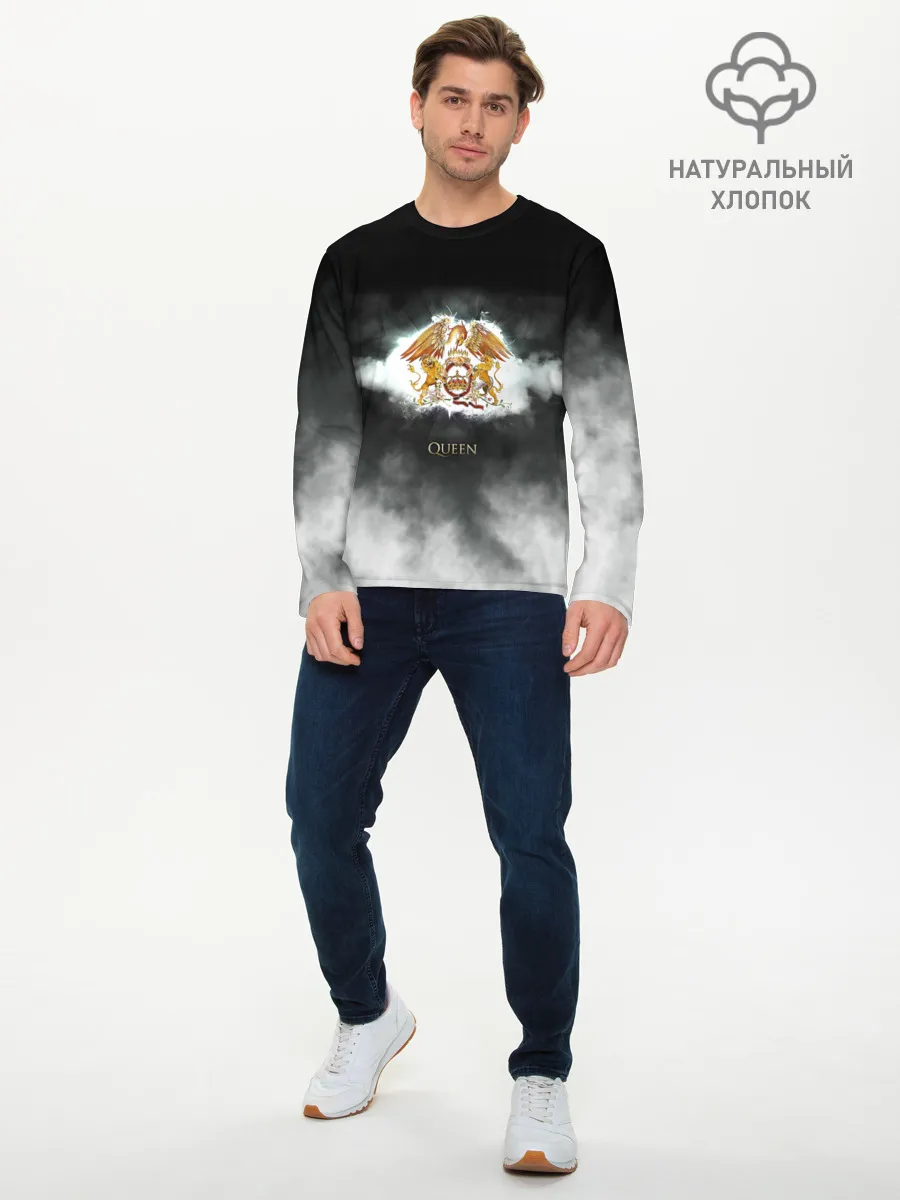 Мужской лонгслив базовый / Логотип группы Queen