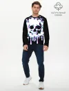Мужской лонгслив базовый / Мерцающий череп
