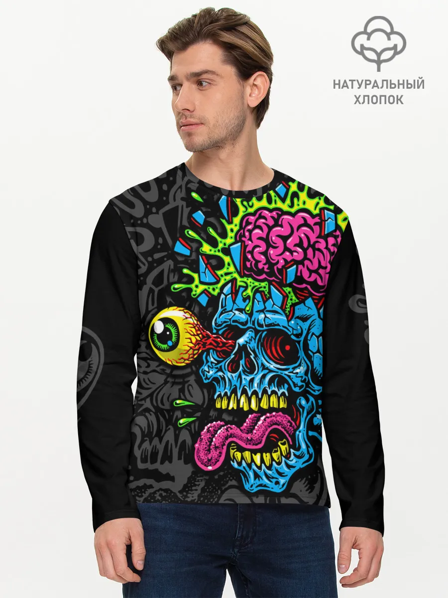 Мужской лонгслив базовый / Взрыв мозгов