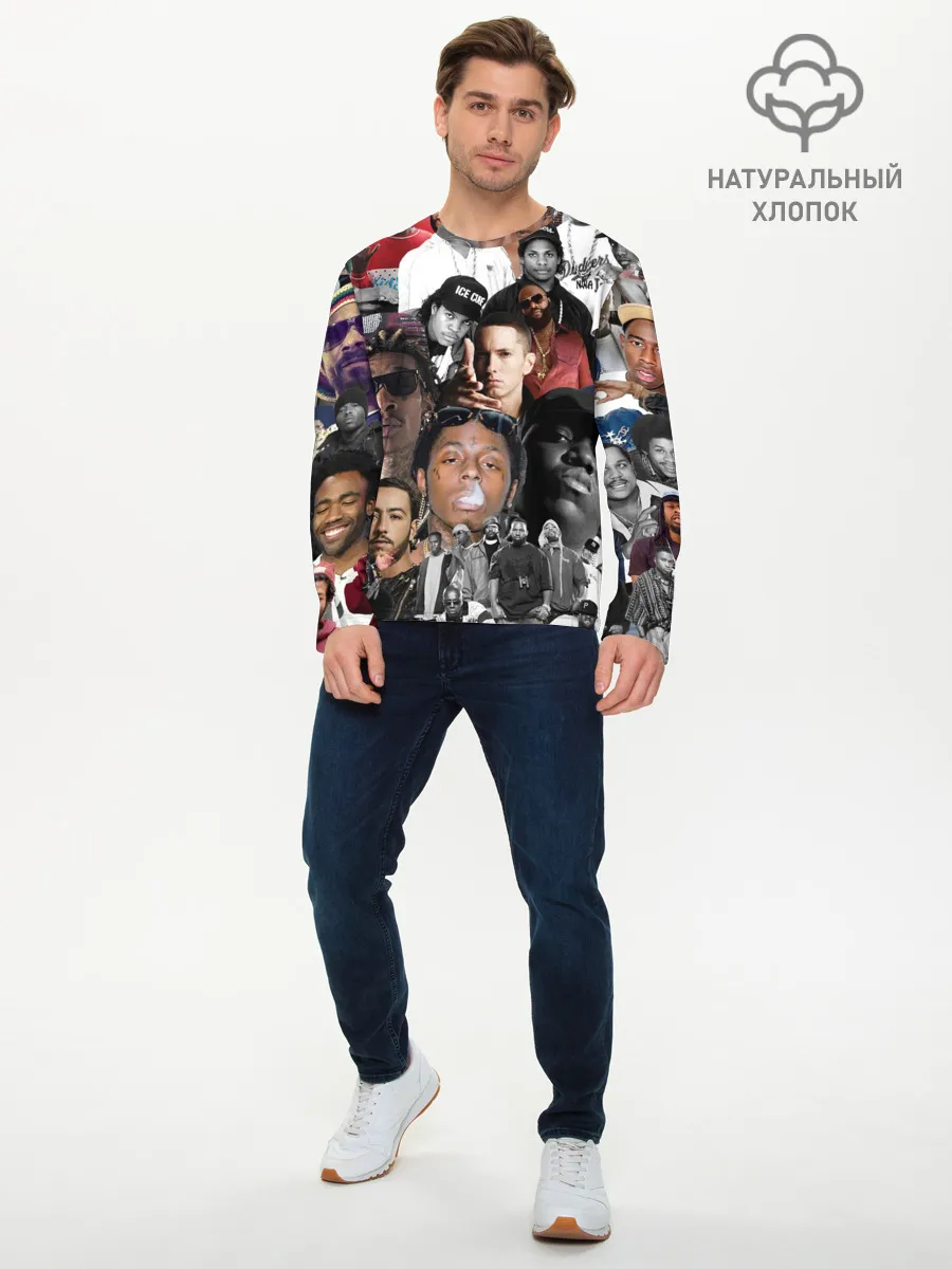 Мужской лонгслив базовый / Рэп-Коллаж