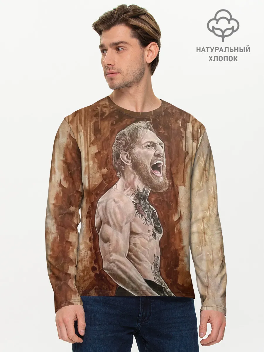 Мужской лонгслив базовый / Ярость Конора МакГрегора
