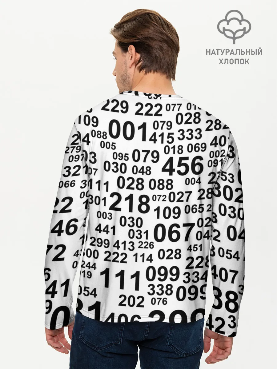 Мужской лонгслив базовый / ИГРА В КАЛЬМАРА, ЧИСЛА ИГРОКОВ