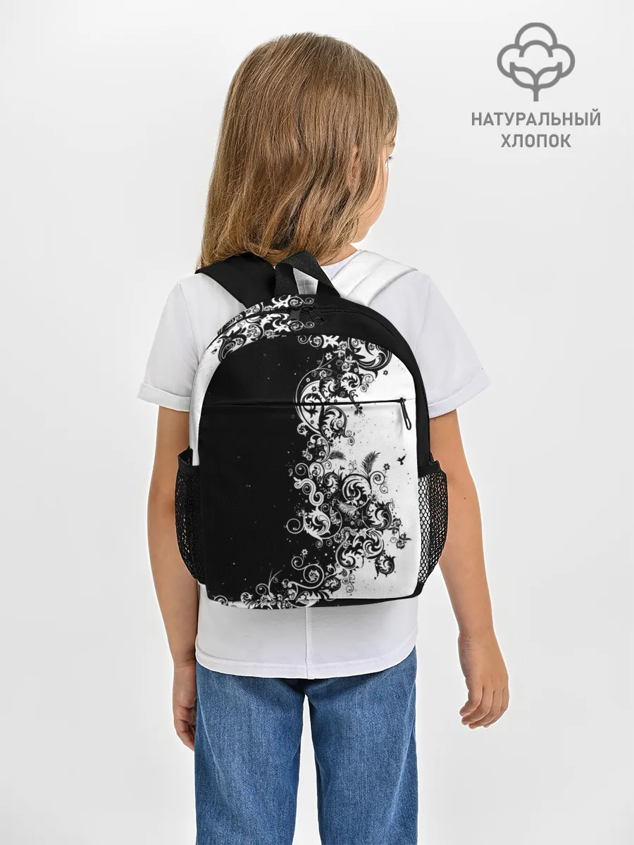 Рюкзак детский / Черно-белый узор.