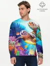 Мужской лонгслив базовый / Морские черепахи