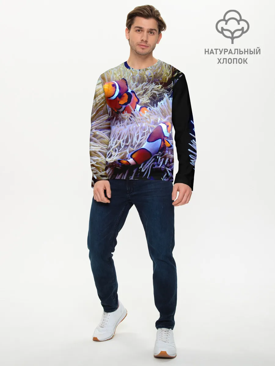Мужской лонгслив базовый / Клоуны в актинии