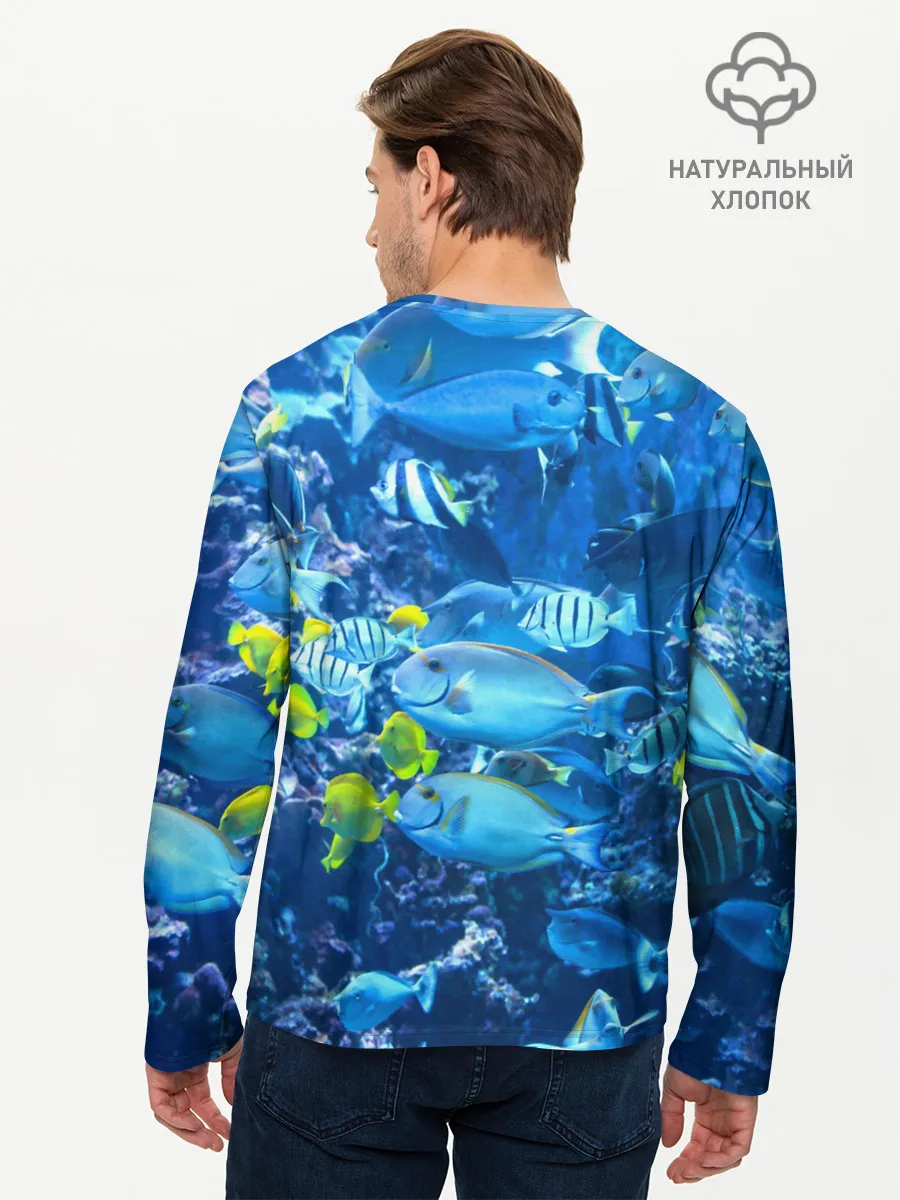 Мужской лонгслив базовый / Коралловые рыбки