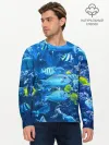Мужской лонгслив базовый / Коралловые рыбки