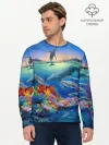 Мужской лонгслив базовый / Киты и дельфины