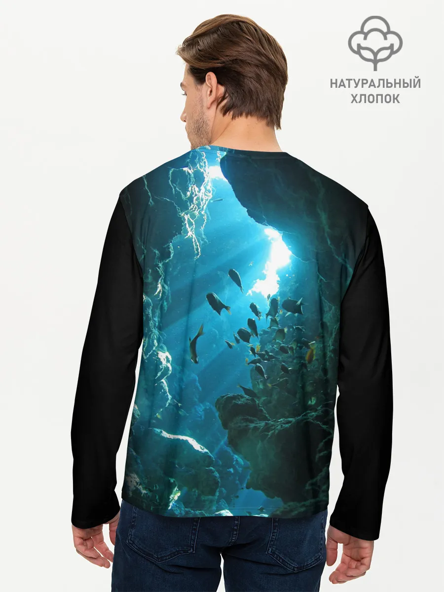 Мужской лонгслив базовый / Коралловые рыбки
