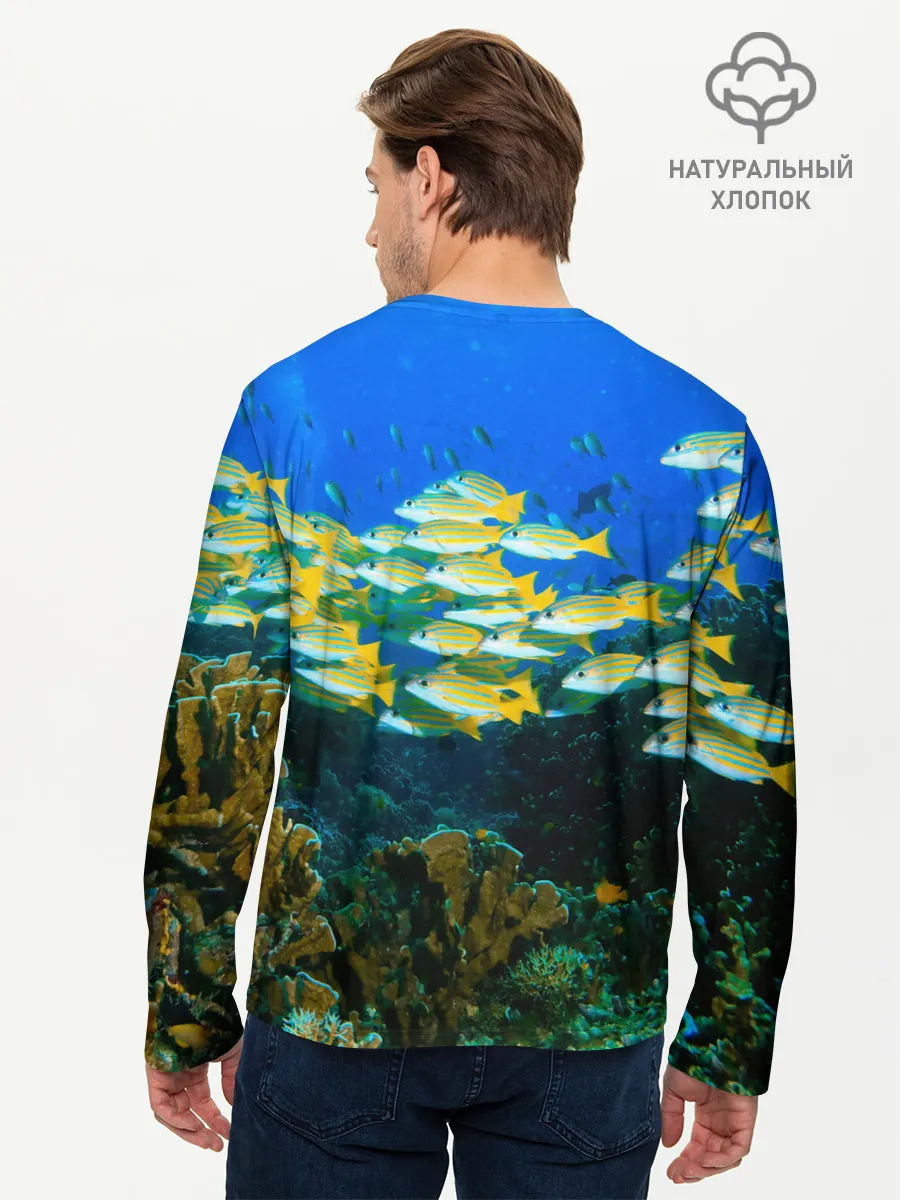 Мужской лонгслив базовый / Коралловые рыбки