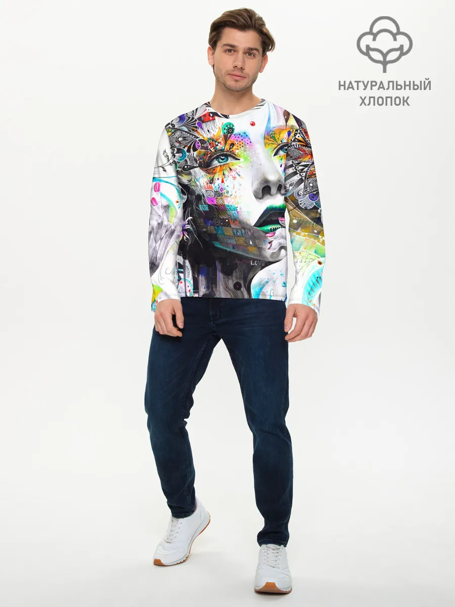 Мужской лонгслив базовый / Абстрактная