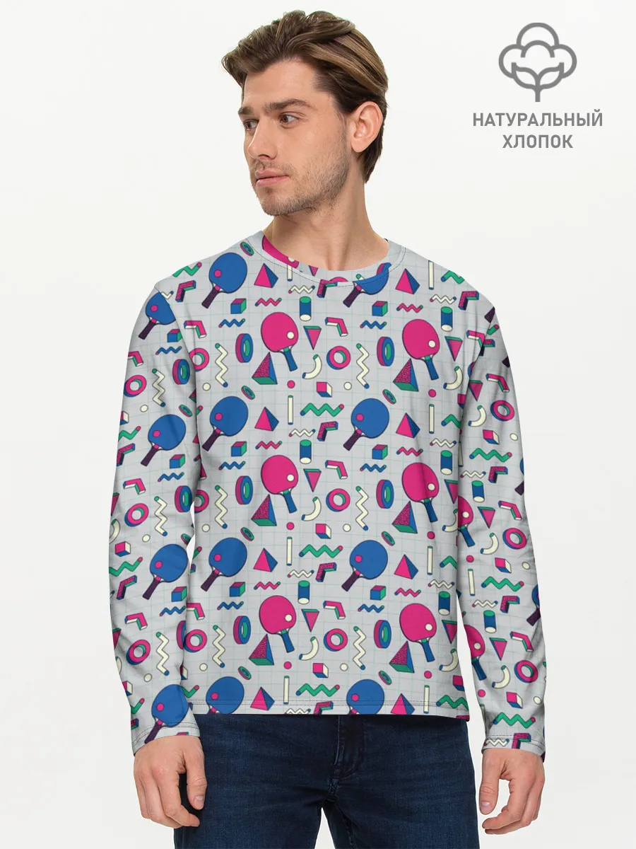 Мужской лонгслив базовый / Настольный Теннис