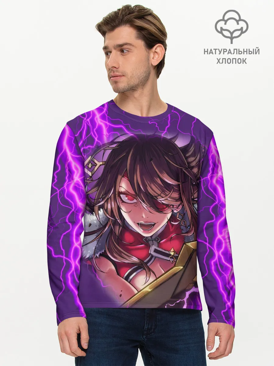 Мужской лонгслив базовый / GENSHIN IMPACT / МОЛНИЯ