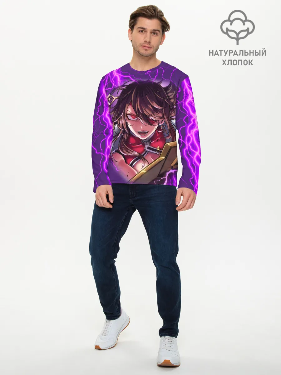 Мужской лонгслив базовый / GENSHIN IMPACT / МОЛНИЯ