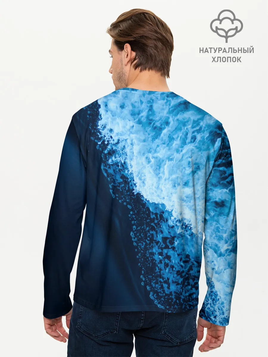 Мужской лонгслив базовый / море
