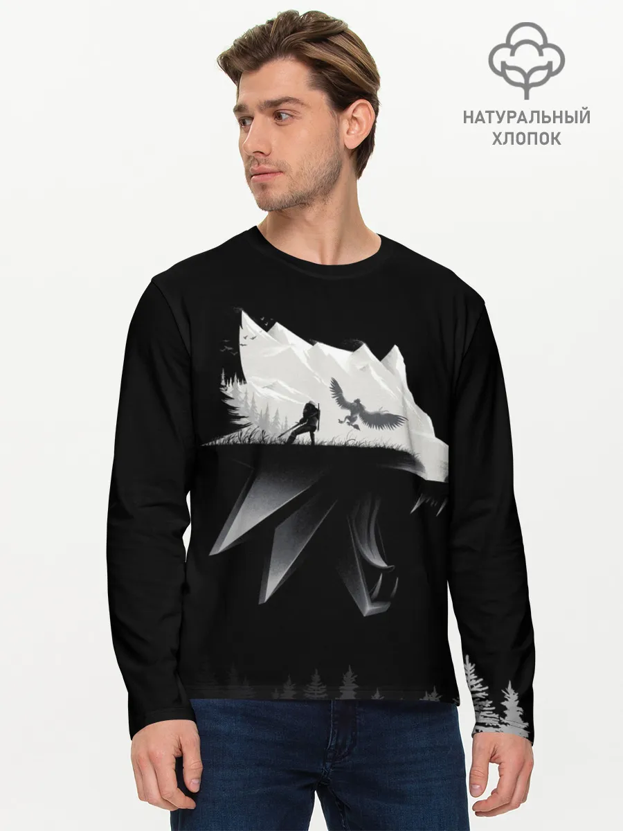 Мужской лонгслив базовый / Геральт на охоте
