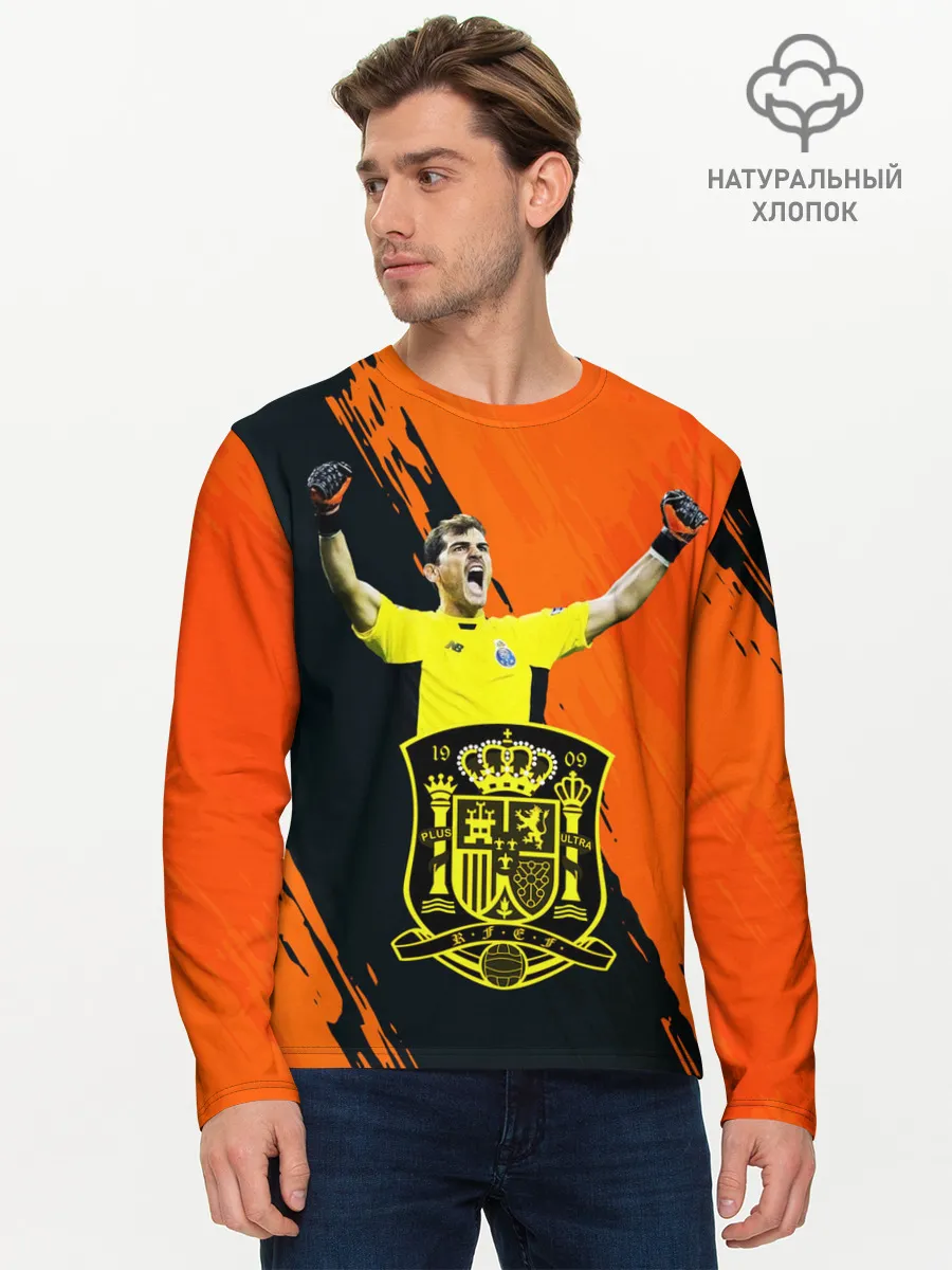 Мужской лонгслив базовый / Икер Касильяс/Iker Casillas