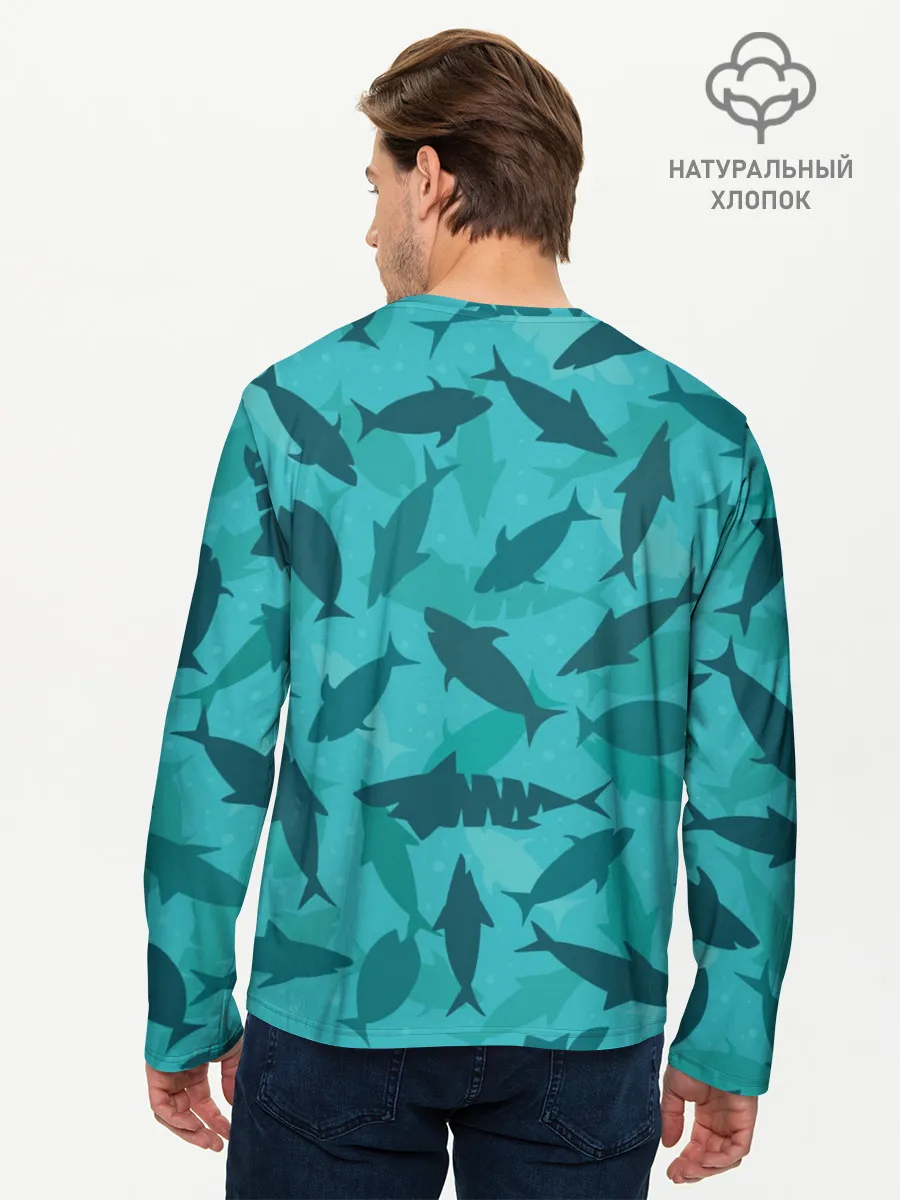 Мужской лонгслив базовый / Морские жители