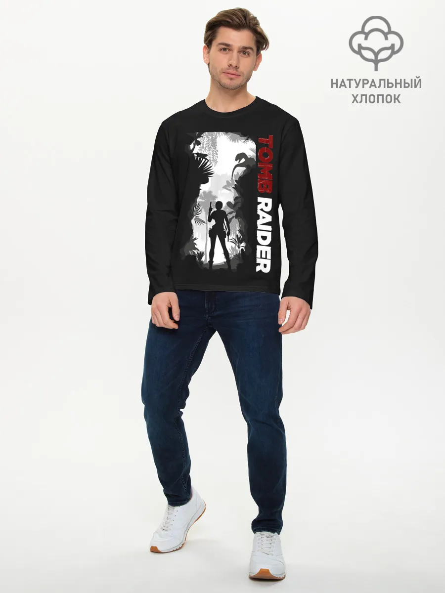 Мужской лонгслив базовый / Lara in jungle