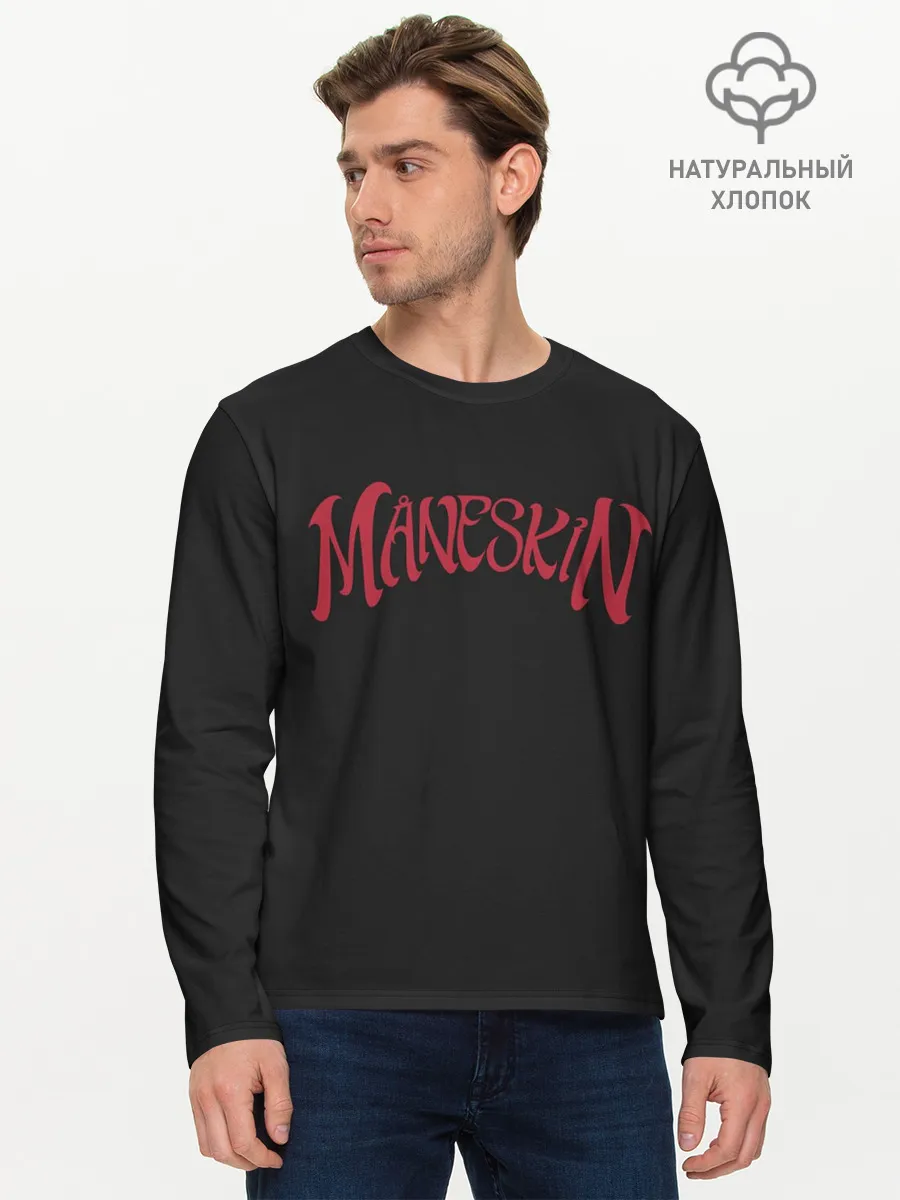 Мужской лонгслив базовый / Maneskin. Inscription