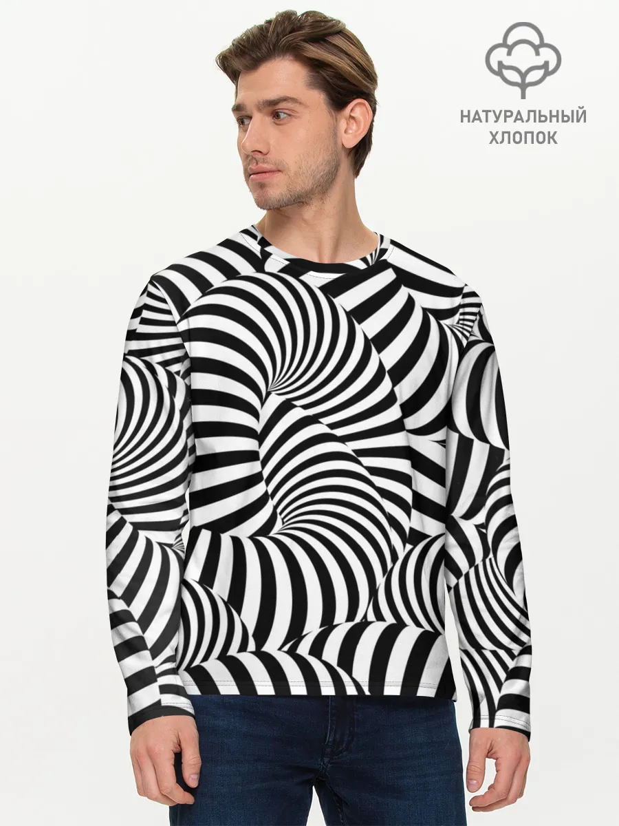 Мужской лонгслив базовый / Гипнотическая абстракция