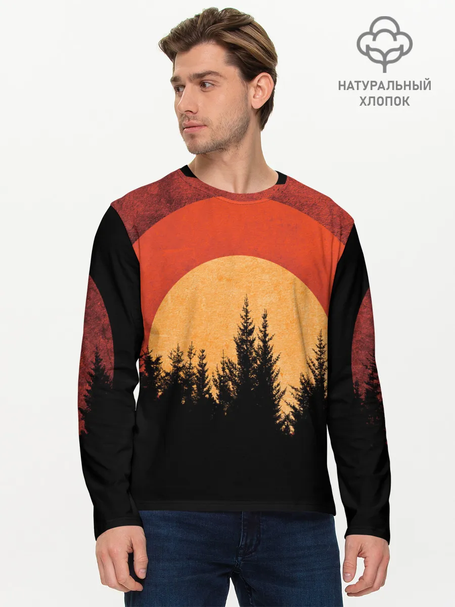 Мужской лонгслив базовый / ЛЕСНИК 3D